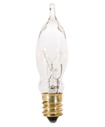 Satco S3241 7.5CA5 7.5 Watt 120 Volt CA5 Candelabra Base Clear Petite Turn-Tip Light Bulb