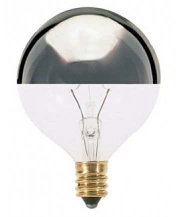 Satco S3244 25G16.5/SL 25 Watt 120 Volt G16.5 Silver Globe Decorative Light Bulb