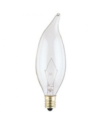 Satco S3762 Satco 60CA10 60 Watt 120 Volt CA10 Candelabra Base Clear Decorative Turn-Tip Light Bulb