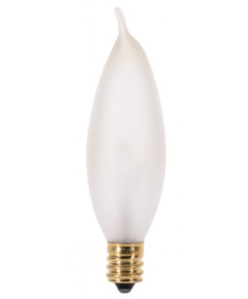 Satco S3278 Satco 25CA8/F 25 Watt 120 Volt CA8 E12 Candelabra Base Frost Decorative Turn-Tip Incandescent Light Bulb