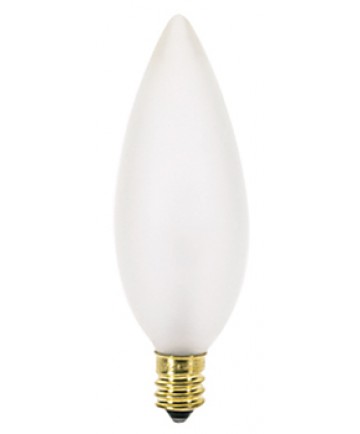 Satco S3787 Satco 60B10/F 60 Watt 120 Volt B10 Candelabara Base Frosted Torpedo Tip Decorative Light Bulb