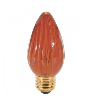 Satco S3370 Satco 40F15/A 40 Watt 120 Volt F15 Medium Base Amber Flame Tip Incandescent Light Bulb