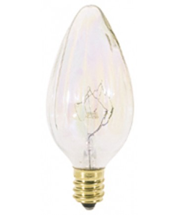 Satco S3373 Satco 25F10/AU 25 Watt 120 Volt F10 Candelabra Base Aurora Flame Tip Incandescent Light Bulb