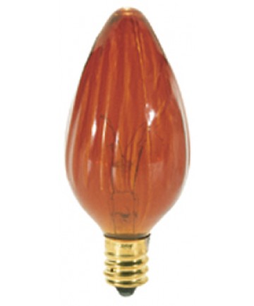 Satco S3374 25F10/A 25 Watt 120 Volt F10 Candelabra Base Amber Flame Tip Light Bulb