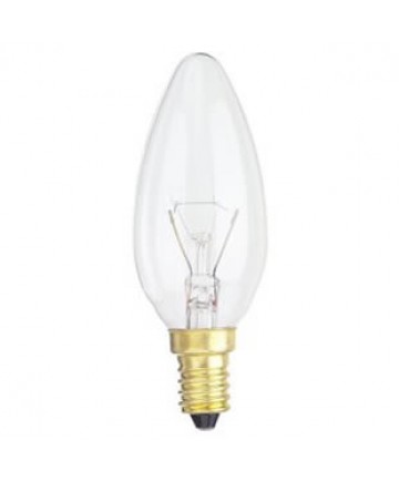 Satco S3394 Satco 40B10 40 Watt 220 Volt B10 E14 Euro Base Clear Torpedo Tip Decorative Light Bulb