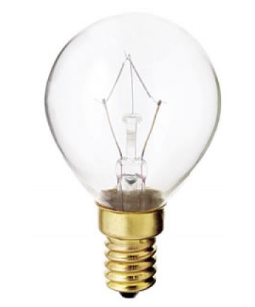 Satco S3397 Satco 40G14 40 Watt 130 Volt G14 E14 Euro Base Clear Globe Decorative Light Bulb
