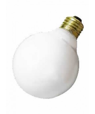 Satco A3645 Satco 40G25/W 220V 40 Watt 220 Volt G25 Medium Base White Decorative Globe Incandescent Light Bulb