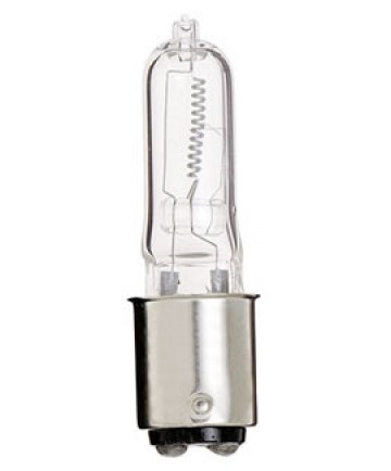 Satco S3489 Satco 150Q/CL/DC 150 Watt 120 Volt T4.5 Double Contact Bayonet Base Clear Halogen Light Bulb