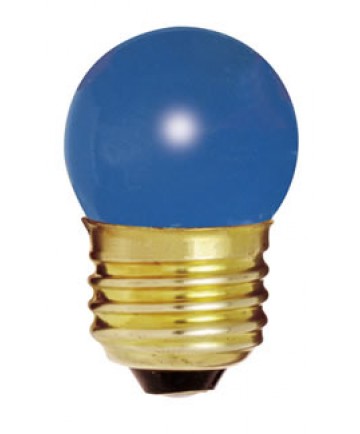 Satco S4508 Satco 7-1/2S11/B 7.5 Watt 120 Volt S11 Medium Base Ceramic Blue Incandescent Carded Light Bulb