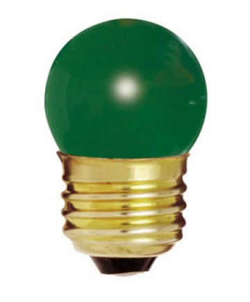 Satco S3609 Satco 7-1/2S11/G 7.5 Watt 120 Volt S11 Medium Base Ceramic Green Incandescent Light Bulb