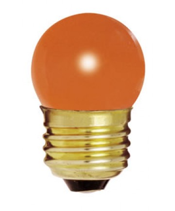 Satco S4510 Satco 7-1/2S11/O 7.5 Watt 120 Volt S11 Medium Base Ceramic Orange Incandescent Carded Light Bulb