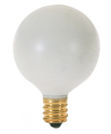 Satco S3830 Satco 10G12.5/W 10 Watt 120 Volt G12.5 E12 Candelabra Base White Globe Light Bulb