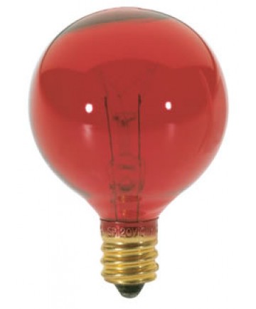 Satco S3833 Satco 10G12.5/R 10 Watt 120 Volt G12.5 Candelabra Base Red Globe Light Bulb
