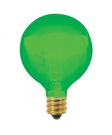 Satco S3835 Satco 10G12.5/G 10 Watt 120 Volt G12.5 Candelabra Base Green Globe Light Bulb