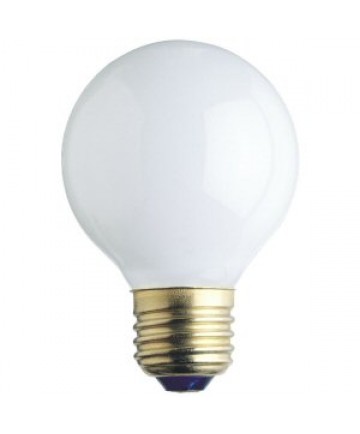 Satco S4543 Satco 60G16.5/W 60 Watt 120 Volt G16.5 Medium Base White Globe Decorative Carded Light Bulb