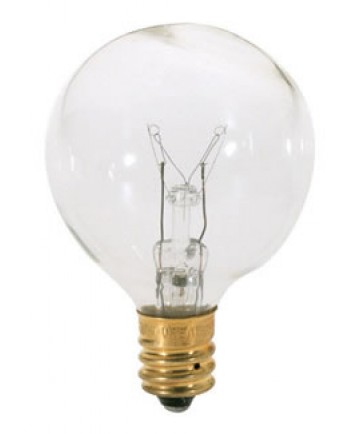 Satco S3845 Satco 15G12.5 15 Watt 120 Volt G12.5 E12 Candelabra Base Clear Globe Light Bulb