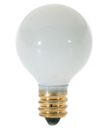 Satco S3864 Satco 10G8/W 10 Watt 120 Volt G8 Candelabra Base Glossy White Globe Decorative Light Bulb