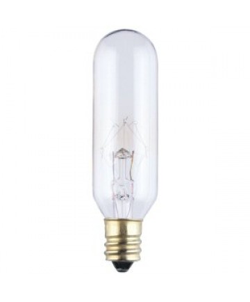 Satco S3913 Satco 15T4-1/2/C 15 Watt T4-1/2 130 Volt E12 Candelabra Base Clear 1000 Hour Incandescent Light Bulb