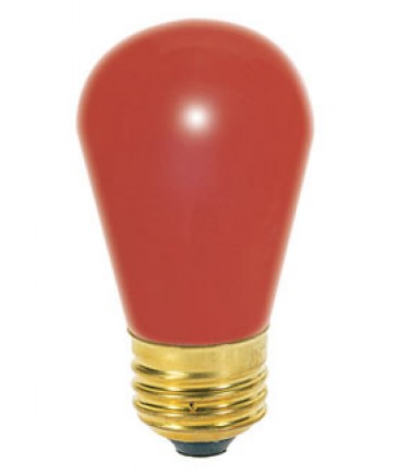 Satco 11S14/R 11 Watt 130 Volt S14 Medium Base Ceramic Red Incandescent Carded Light Bulb