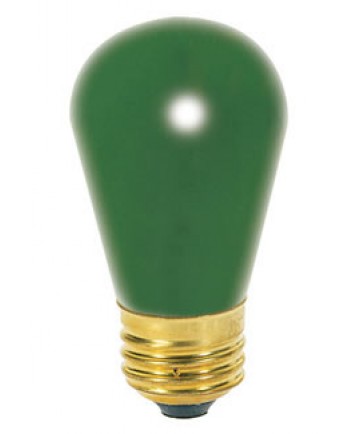 Satco S4562 Satco 11S14/G 11 Watt 130 Volt S14 Medium Base Ceramic Green Incandescent Carded Light Bulb