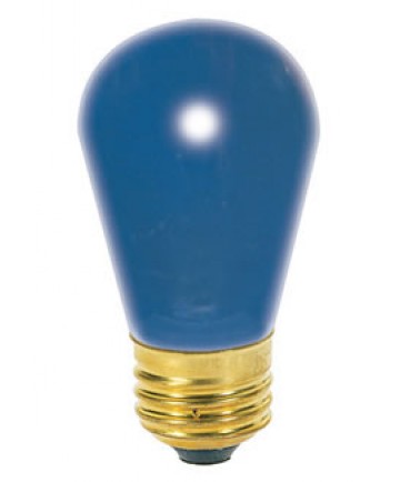 Satco S3963 Satco 11S14/B 11 Watt 130 Volt S14 Medium Base Ceramic Blue Incandescent Light Bulb
