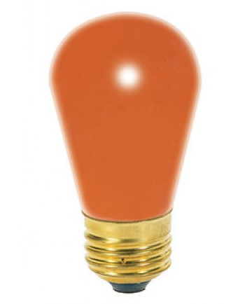 Satco S4564 Satco 11S14/O 11 Watt 130 Volt S14 Medium Base Ceramic Orange Incandescent Carded Light Bulb