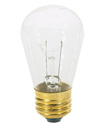 Satco S4565 Satco 11S14 11 Watt 130 Volt S14 Medium Base Clear Incandescent Carded Light Bulb