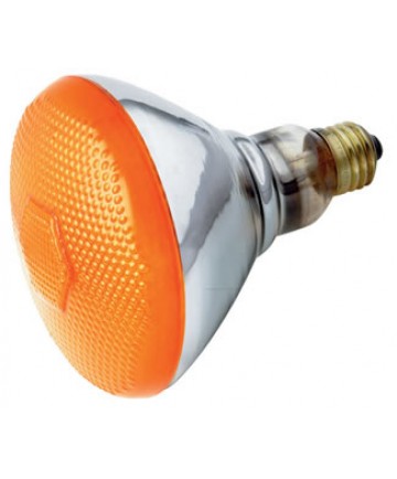 Satco S4425 100BR38/A Satco 100 Watt 120 Volt BR38 Medium Base Amber Weatherproof Reflector Flood