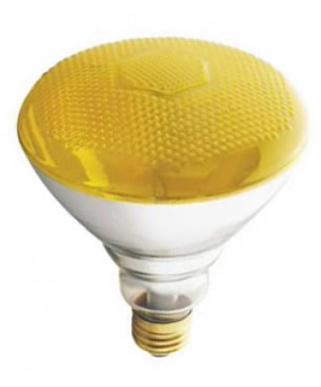 Satco S5004 Satco 100BR38/Y 230V 100 Watt 230 Volt BR38 Medium Base Yellow Weatherproof Reflector Flood