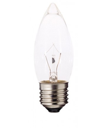 Satco S4470 Satco KR60B11 60 Watt 120 Volt B11 Medium Nickel Base Torpedo Tip Clear Krypton Decorative Light Bulb