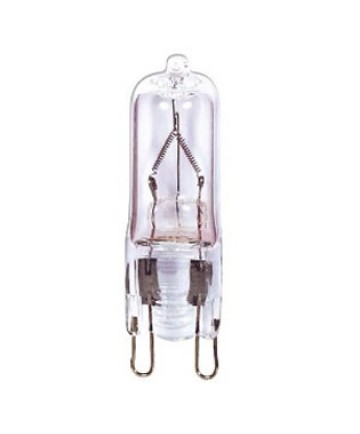 Satco S3545 Satco 50T4/G9/CL 50 Watt 120 Volt T4 G9 Double Loop Base Clear Halogen Carded Light Bulb