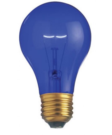 Satco S6082 Satco Light Bulbs 25A/TB - 25 Watt - 130 Volt - A19 - Transparent Blue - Incandescent Light Bulb