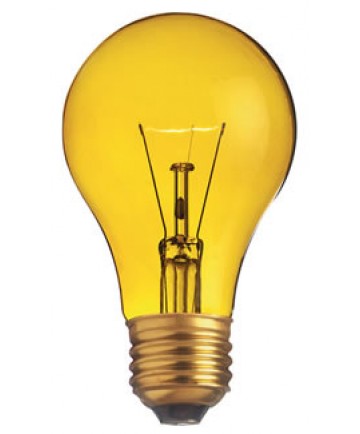 Satco S6083 Satco Light Bulbs 25A/TY - 25 Watt - 130 Volt - A19 - Transparent Yellow - Incandescent Light Bulb