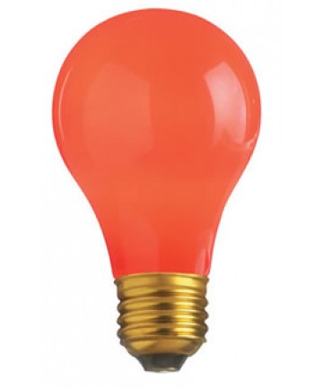 Satco S4980 40A/R 40 Watt 130 Volt A19 Medium Base Ceramic Red Light Bulb