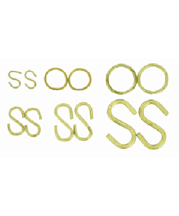 Satco S70/157 Satco S70-157 12 assorted brass plated S shape hooks and rings