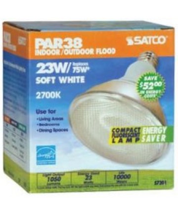 Satco S7201 Satco 23 Watt 120 Volt PAR38 E26 Medium Base 2700K 10,000 Hour Energy Star Certified