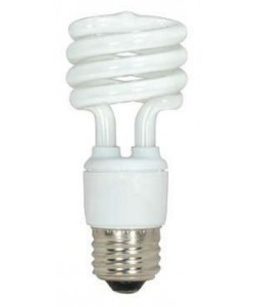 Satco S5509 Satco 11 Watt 120 Volt T2 Ultra Mini Spiral E26 Medium Base 5000K 10,000 Hour Eco-Friendly Compact Fluorescent Light Bulb (CFL)