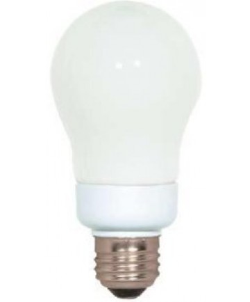 Satco S5566 Satco 7 Watt 120 Volt A19 E26 Medium Base 5000K 10,000 Hour Eco-Friendly A-Type Compact Fluorescent Light Bulb (CFL)