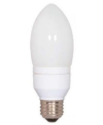 Satco S5591 Satco 7 Watt 120 Volt Torpedo E26 Medium Base 5000K 10,000 Hour Eco-Friendly Compact Fluorescent Light Bulb (CFL)