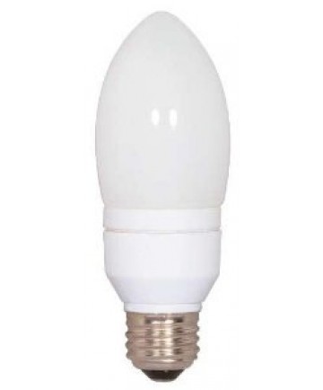 Satco S7322 Satco 7 Watt 120 Volt Torpedo E26 Medium Base 4100K 10,000 Hour Eco-Friendly Compact Fluorescent Lamp (CFL)