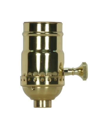 Satco 80/1024 Satco 3 Piece Stamped Solid Brass 3 Way (2 Circuit) Turn Knob Socket