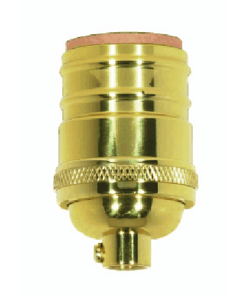 Satco|Nuvo 80/1054 | Satco Short Keyless Polished Brass Lamp Socket