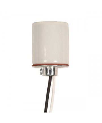 Satco 80/1313 Porcelain Medium Base Socket 1/8IP Cap 9" inch Leads