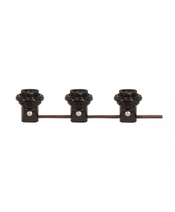 Satco 80/1474 Candelabra Socket 3 Light Threaded Harness Set