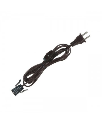 Satco 80/1787 Candelabra Snap Socket with Cord Switch & Plug brown