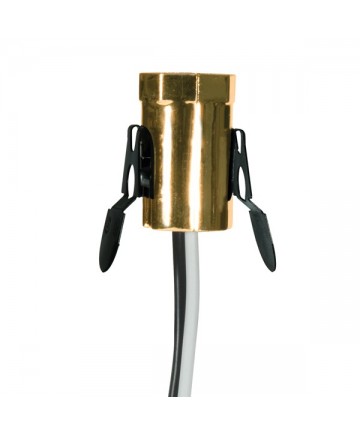 Satco 80/1794 Satco 75W-125V Gold Candelabra Base Phenolic Socket with Spring Clip 