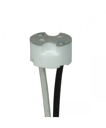 Satco | 80/1873 | Porcelain G8 Bulb Socket Mini Bi-Pin with 6" Leads