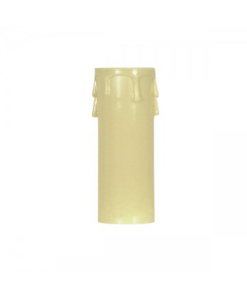 Satco 90/1516 Satco 90-1516 3 inch Ivory Plastic Drip Medium Base Candle Cover