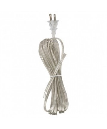Satco 90/493 Satco 15 Feet Clear Silver 18/2 105C SPT-2 Lamp Cord Set w/Molded Plug