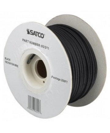 Satco 93/211 Bulk Wire Black 18/2 Rayon Wire Spool 250FT
